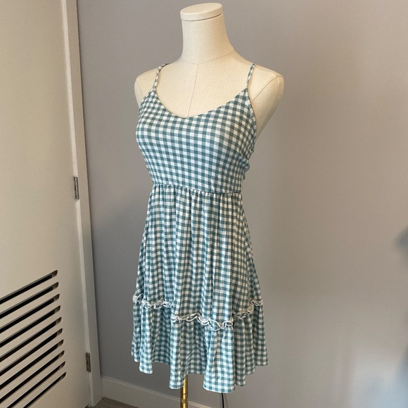 Green Gingham Sun Dress | Casual Summer - Picture 3 of 8